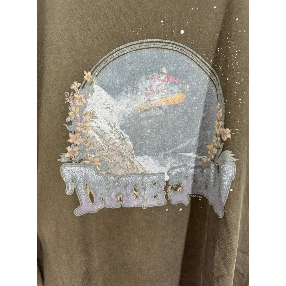 Vans Snow Chutes Graphic T-Shirt Faded Brown Short Sleeve Women Size S NWT - Picture 5 of 9
